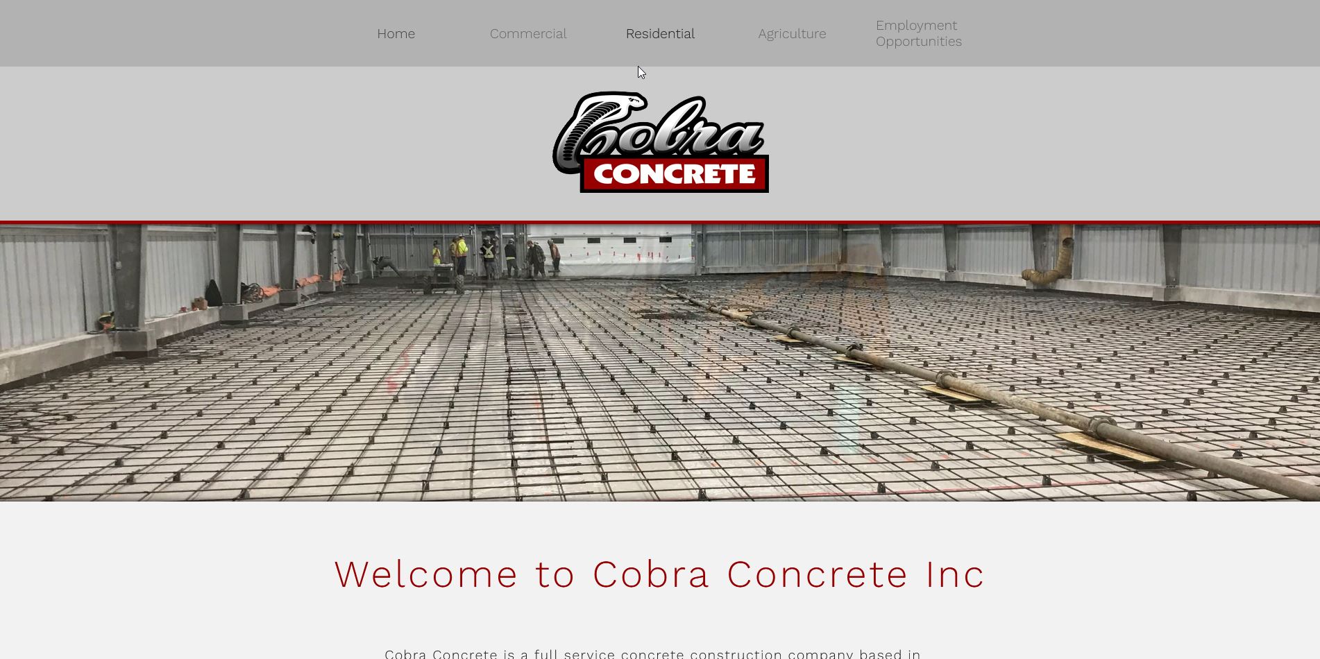Cobra Concrete website